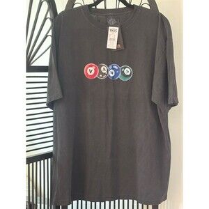 Vans T-Shirt Mens XL Black Graphic Logo Pool Balls Skate Streetwear Tee